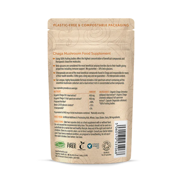 Together Health Organic Chaga 60 Capsules, additional product view 2