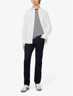 7 FOR ALL MANKIND Slimmy Executive straight-leg mid-rise stretch denim-blend jeans detail 2