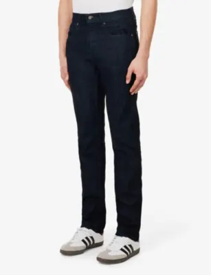 7 FOR ALL MANKIND Slimmy Executive straight-leg mid-rise stretch denim-blend jeans detail 3