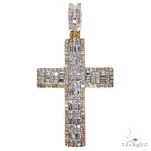 ANNA - A&R CREATIONS Baguette Diamond Cross Pendant 69954 in White Gold – Pendant