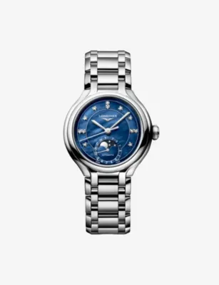 LONGINES Moonphase Stainless-Steel And 0.051ct Diamond Automatic Watch 34mm