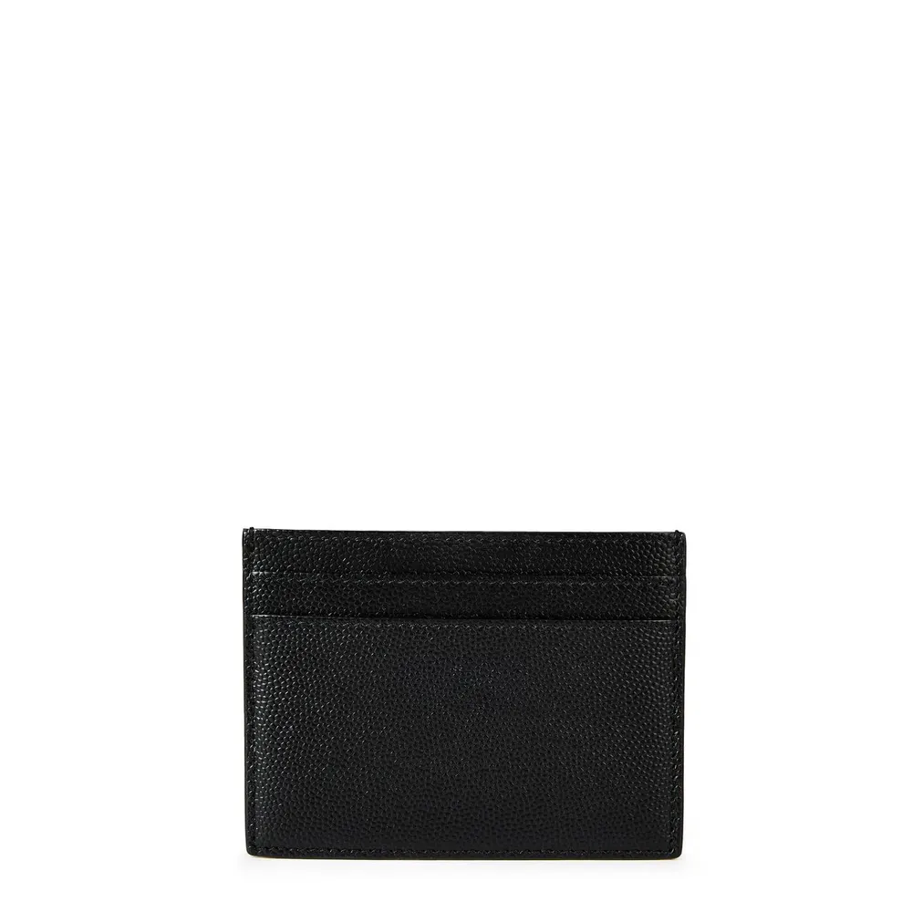 Saint Laurent Grained Leather Card Holder detail 3