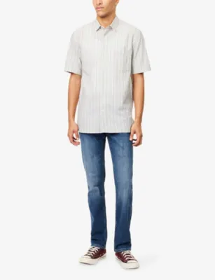 FRAME Modern Straight Slim-Fit Stretch-Denim Jeans detail 2