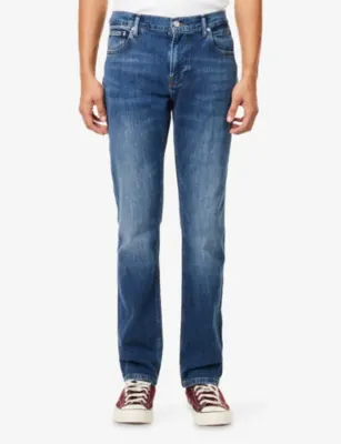 FRAME Modern Straight Slim-Fit Stretch-Denim Jeans detail 3