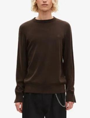THE KOOPLES Brand-Embroidered Relaxed-Fit Wool Jumper detail 3