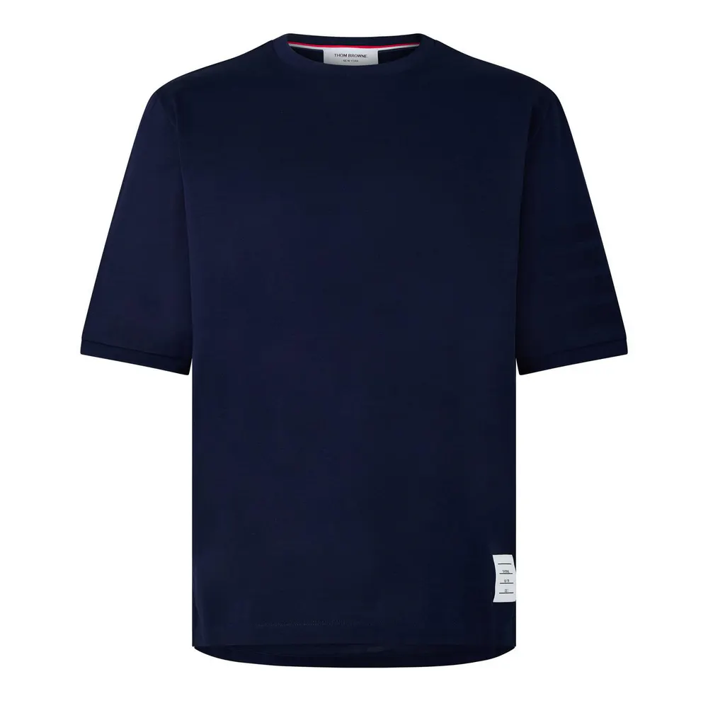 Thom Browne TB SS 4Bar Rib Tee Sn63 in Navy – Clothing