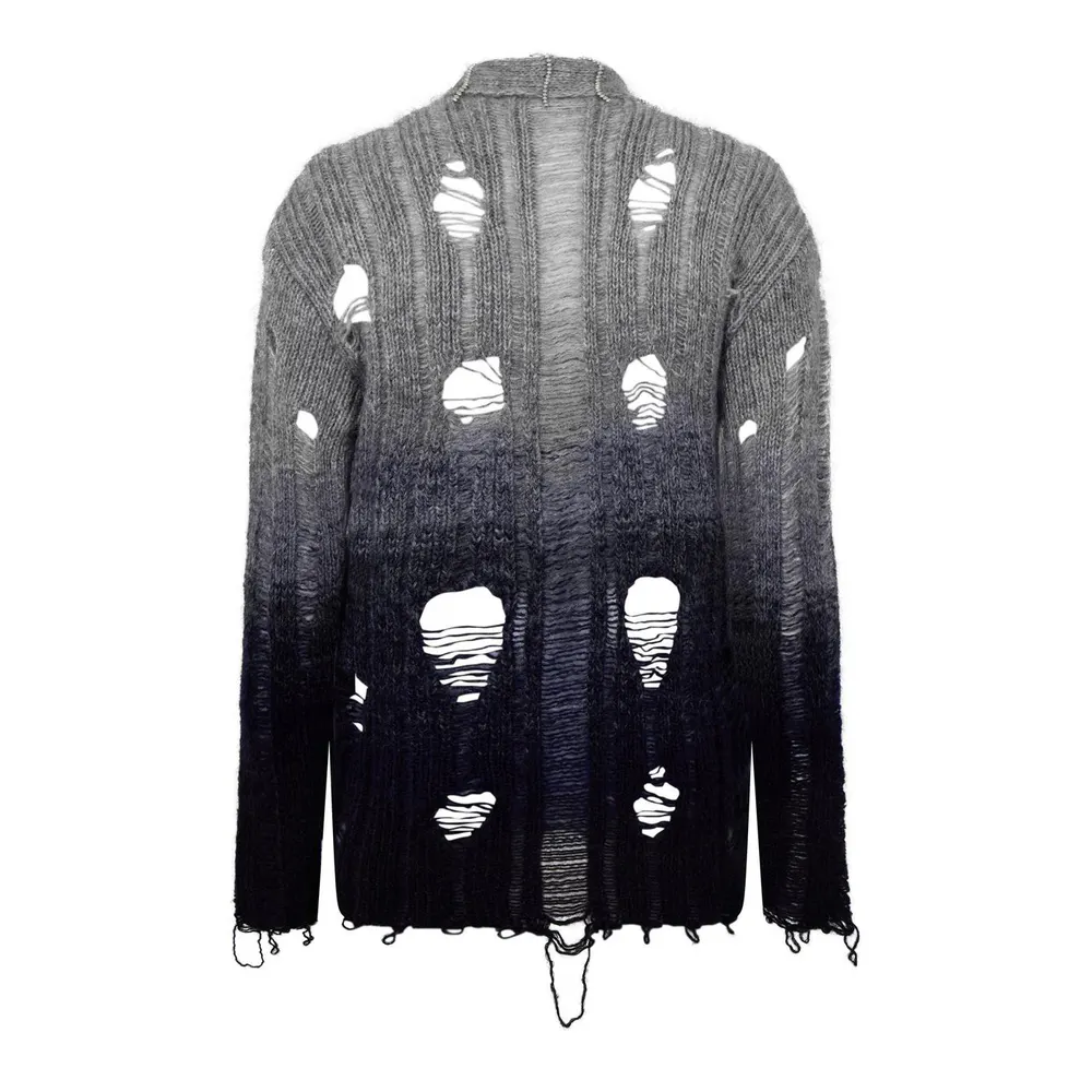Off White Men's Punk Degradé Mohair Long Sleeve V-Neck Cardigan