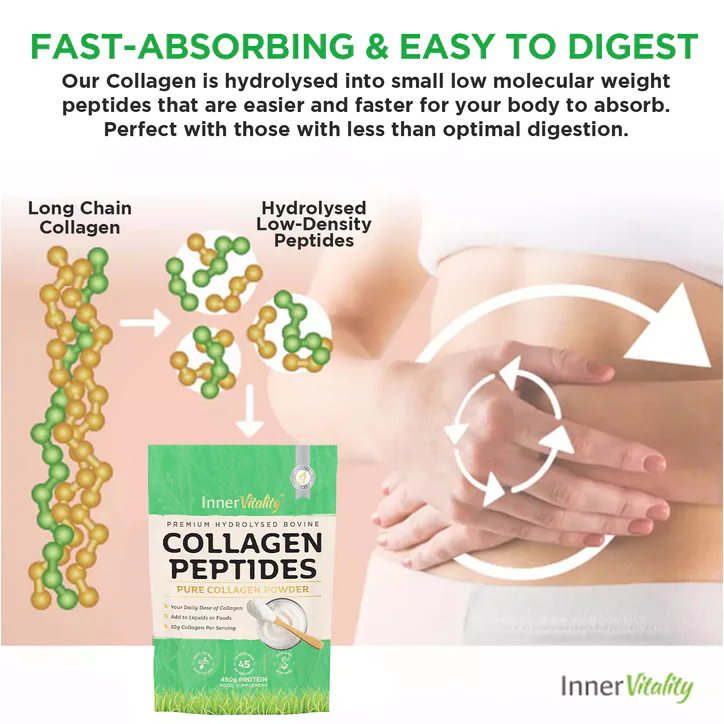 INNER VITALITY Premium Hydrolysed Bovine Collagen Peptides – 450g, additional product view 3