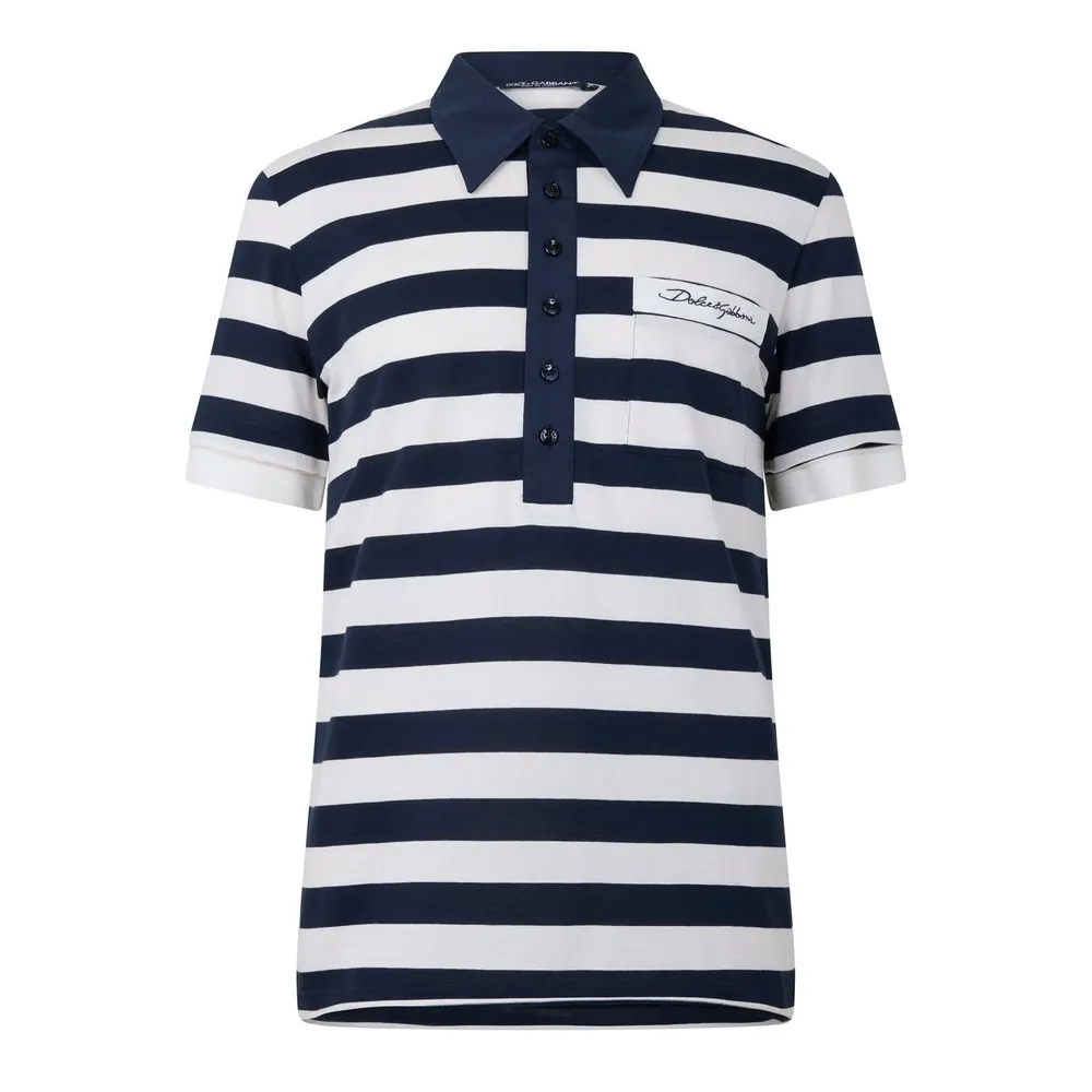 Dolce and Gabbana DG Marina Stripe Pol Sn63