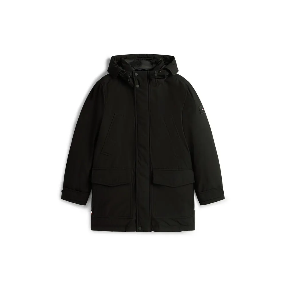 Tommy Hilfiger Men's Padded Utility DWR Hooded Thigh Length Parka