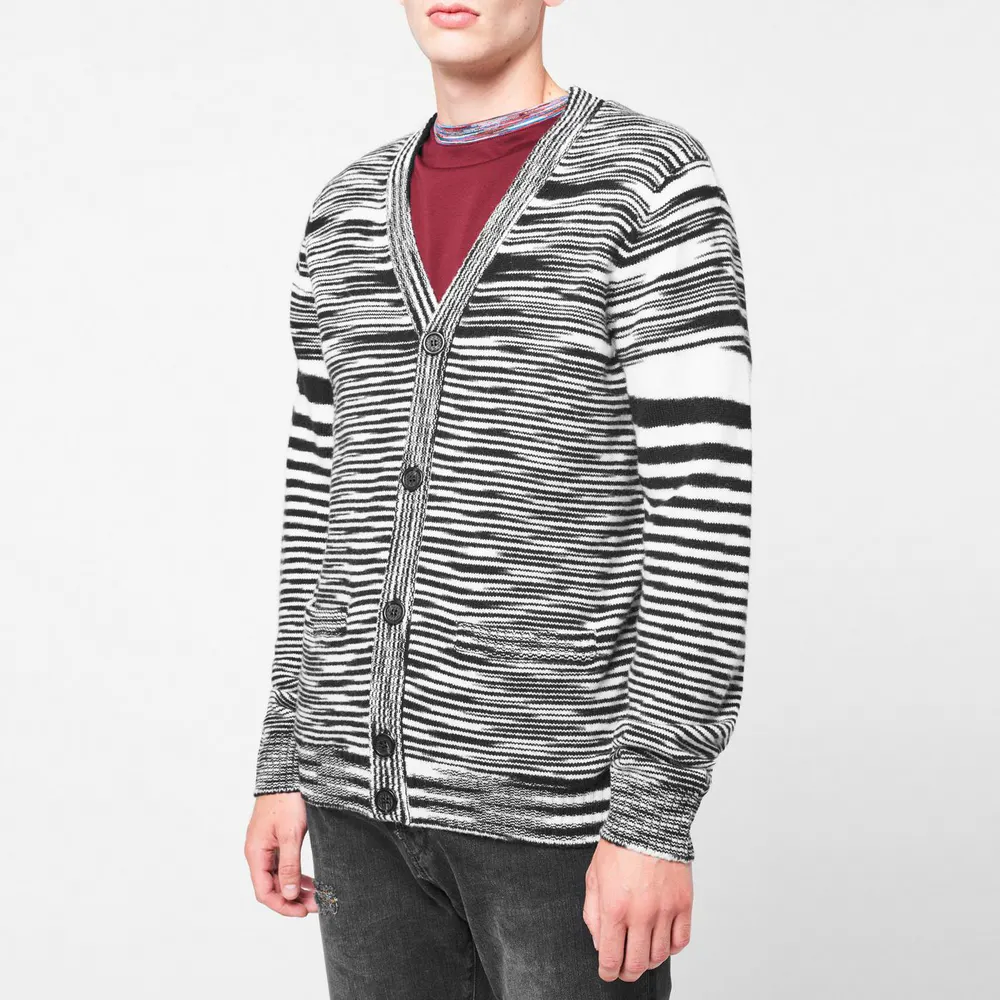 Missoni Striped Cardigan in Whi/Black F9026, additional product view 3