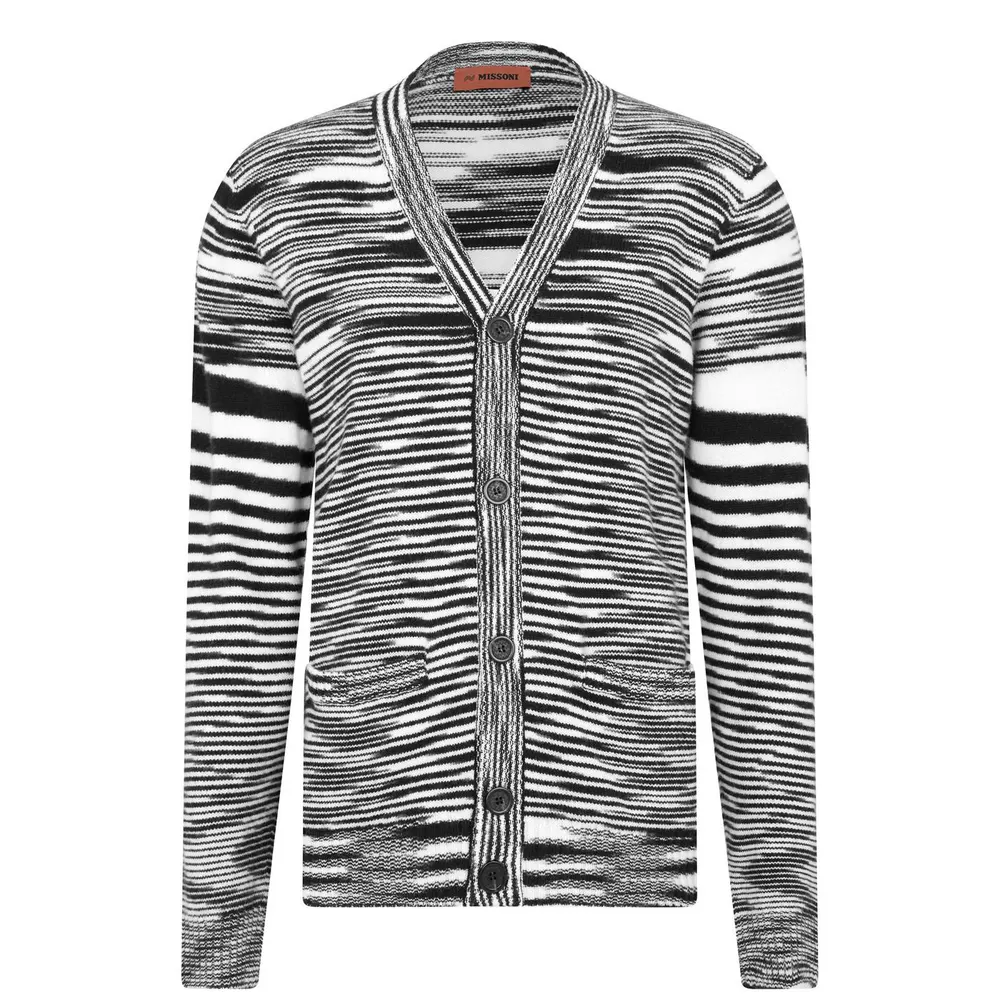 Missoni Striped Cardigan in Whi/Black F9026 – Clothing