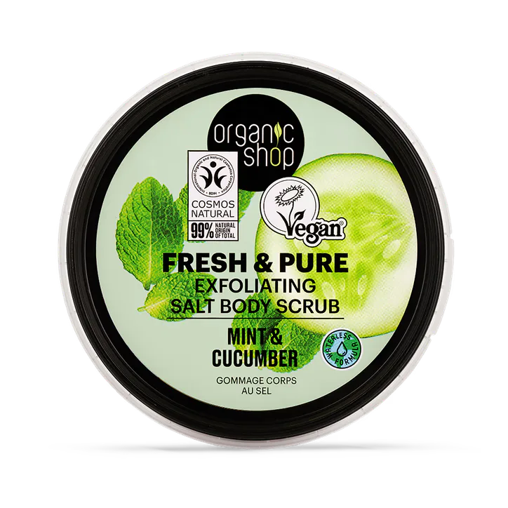Organic Shop Fresh & Pure Exfoliating Salt Body Scrub Mint & Cucumber 250ml detail 2