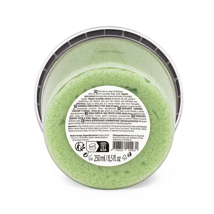 Organic Shop Fresh & Pure Exfoliating Salt Body Scrub Mint & Cucumber 250ml detail 3