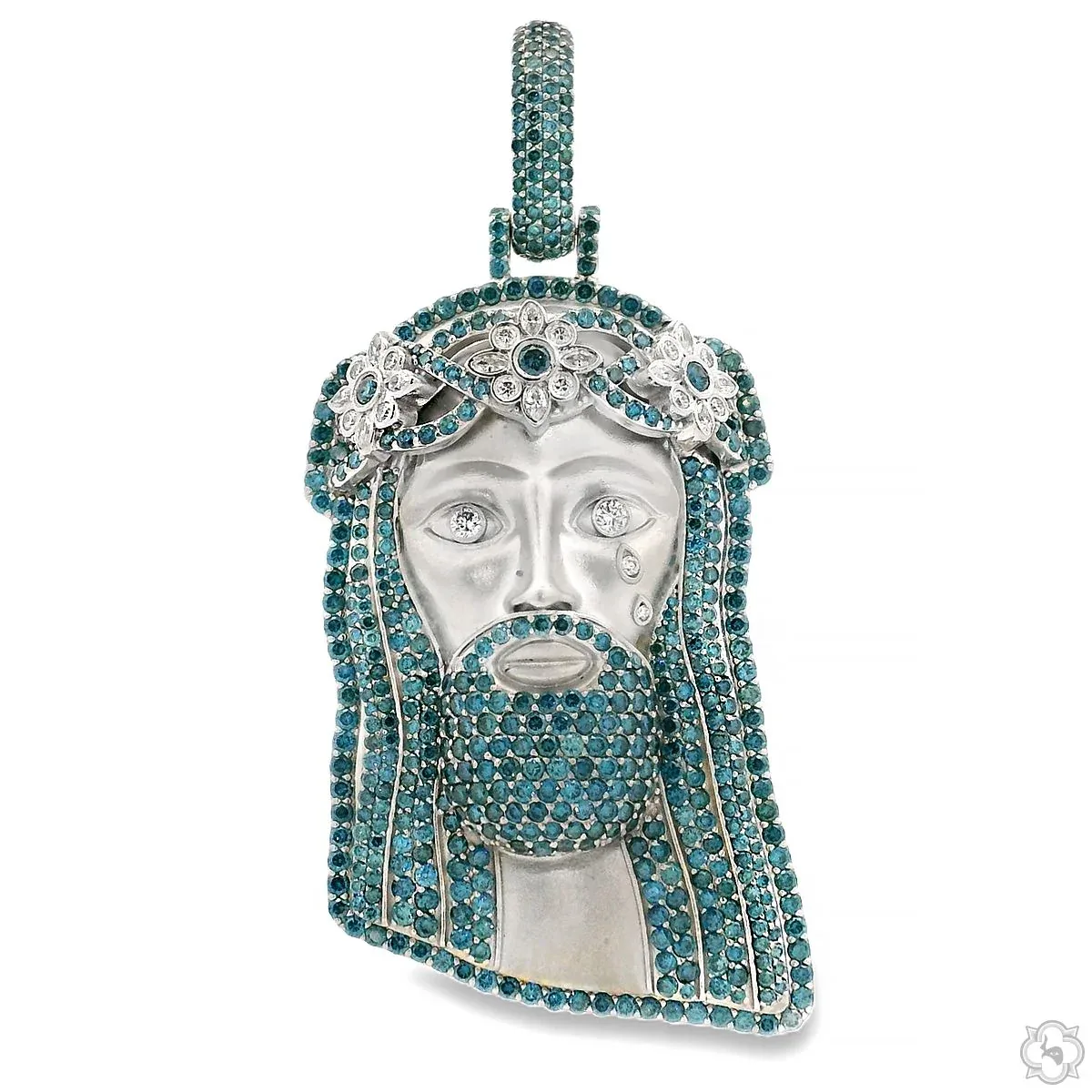 RINA - For Him CUSTOM For Him Celestial Mercy Jesus Pendant Large 70540 in Rose Gold – Pendant