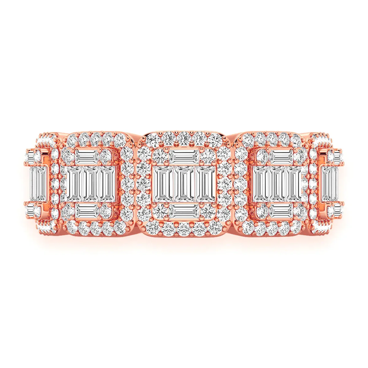 For Him Baguette & Round Diamond Band Ring