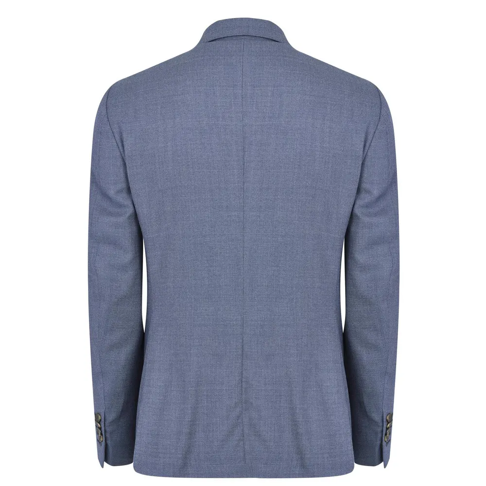 Richard James Wilder Tailored Fit Blue Birdseye Suit Jacket detail 2