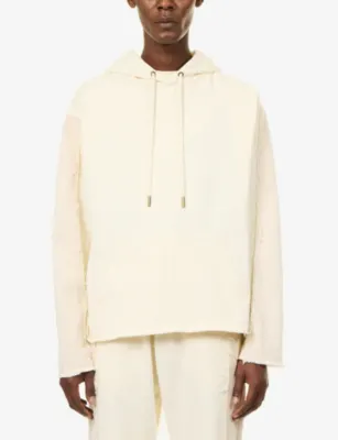 HONOR THE GIFT Denim-Panel Cotton-Jersey Hoody detail 3