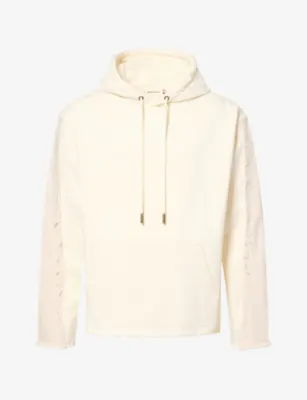 HONOR THE GIFT Denim-Panel Cotton-Jersey Hoody