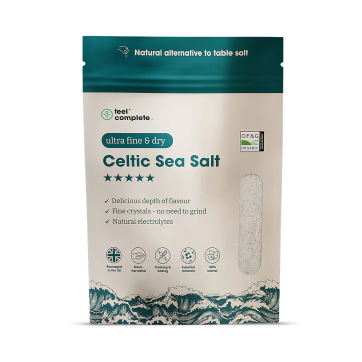 Feel Complete Celtic Sea Salt (ULTRA Fine & Dry) No Need To Grind - Organic Approved - 400g
