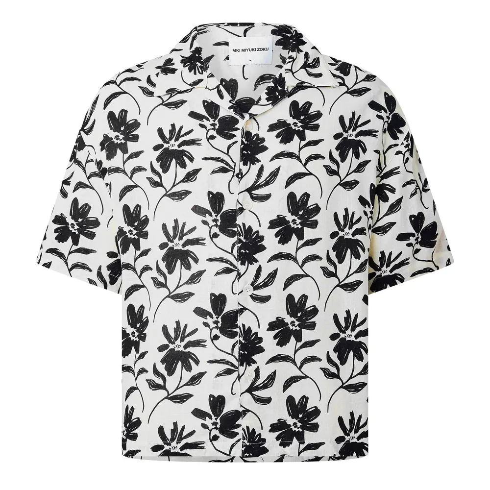 MKI MIYUKI ZOKU Men's Floral Short Sleeve Bowling Shirt