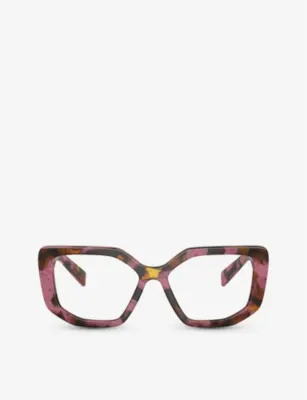 PRADA PR A04V irregular-frame tortoiseshell acetate optical glasses