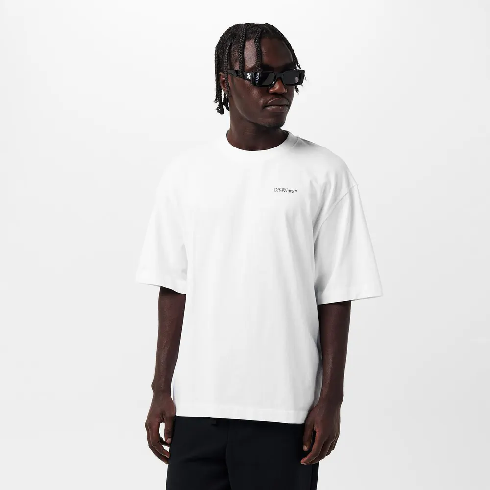 Off White Men's Scribble T-Shirt in White, additional product view 3