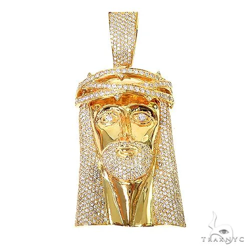 AHMED - MOON JEWELRY 14K Gold Diamond Jesus Pendant 67244 in Rose – Pendant