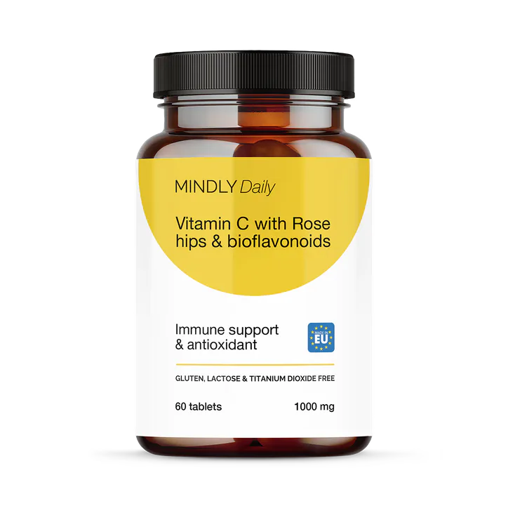 Mindly Vitamin C with Rose hips& bioflavonoids 60 tablets