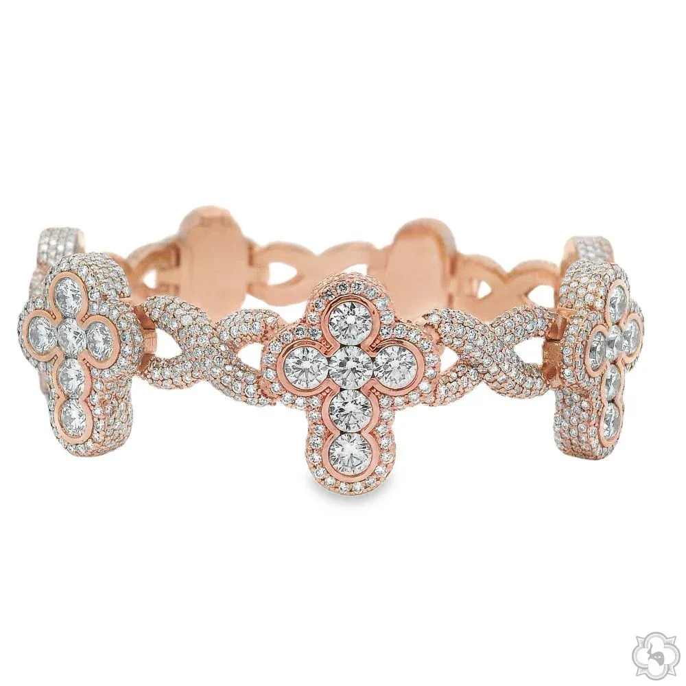 RINA - For Him CUSTOM CVD Icey Infinite Cross Bracelet 70197 in Rose Gold – Bracelet