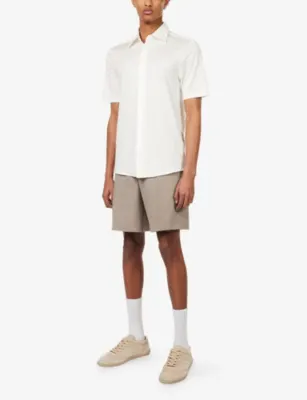 EMPORIO ARMANI Short-Sleeve Slim-Fit Cotton-Blend Shirt detail 2