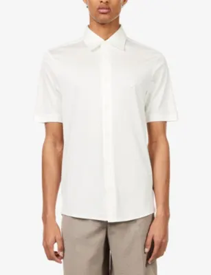 EMPORIO ARMANI Short-Sleeve Slim-Fit Cotton-Blend Shirt detail 3