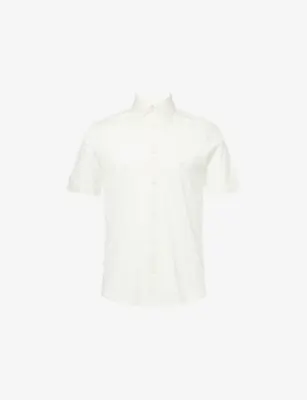 EMPORIO ARMANI Short-Sleeve Slim-Fit Cotton-Blend Shirt
