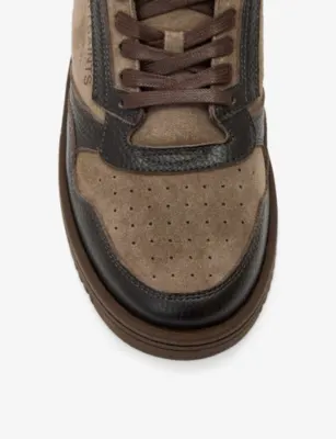 ALLSAINTS Regan Leather and Suede Trainers - EUR 42 / 8 UK MEN in Dark Brown, additional product view 2