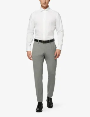 BOGGI MILANO Point-Collar Slim Fit Cotton Shirt detail 2