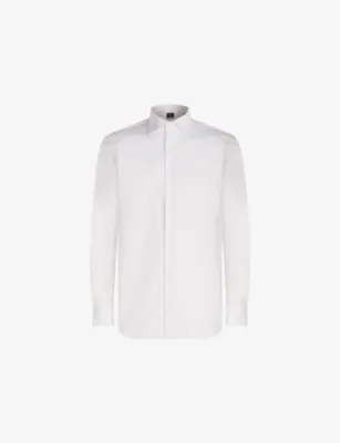 BOGGI MILANO Point-Collar Slim Fit Cotton Shirt