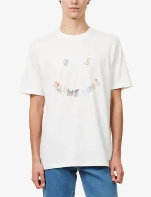 PS BY PAUL SMITH Happy Printed Cotton T-Shirt detail 3
