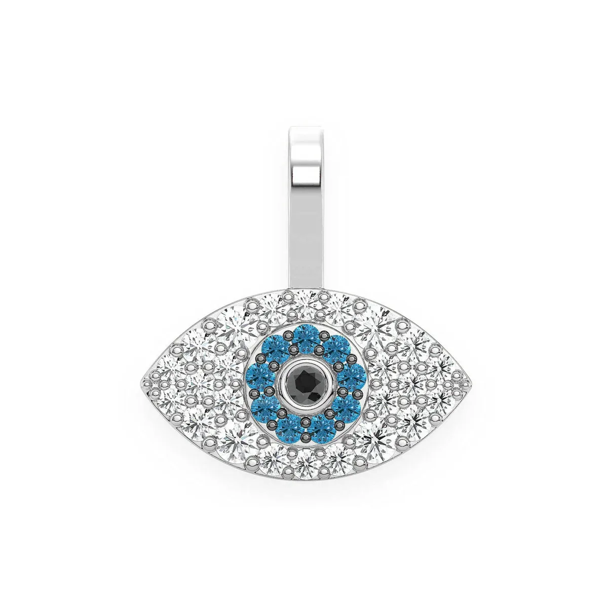 For Him Evil Eye Diamond Pendant in White Gold / Natural Diamond – Pendant
