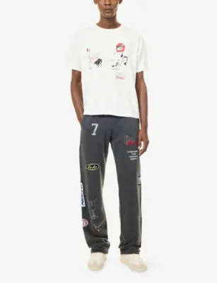 DUKE & DEXTER DR4 Embroidered Washed Cotton Jogging Bottoms detail 2