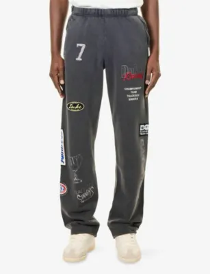 DUKE & DEXTER DR4 Embroidered Washed Cotton Jogging Bottoms detail 3