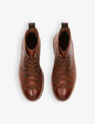 GRENSON Brady mid-top lace-up leather boots - EUR 40 / 6 UK MEN in Brown, additional product view 2
