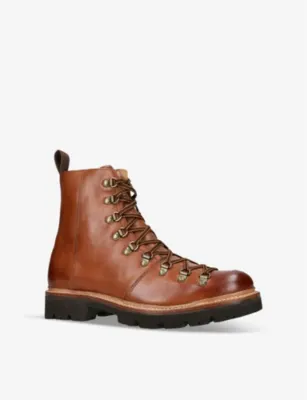 GRENSON Brady mid-top lace-up leather boots - EUR 40 / 6 UK MEN in Brown, additional product view 3