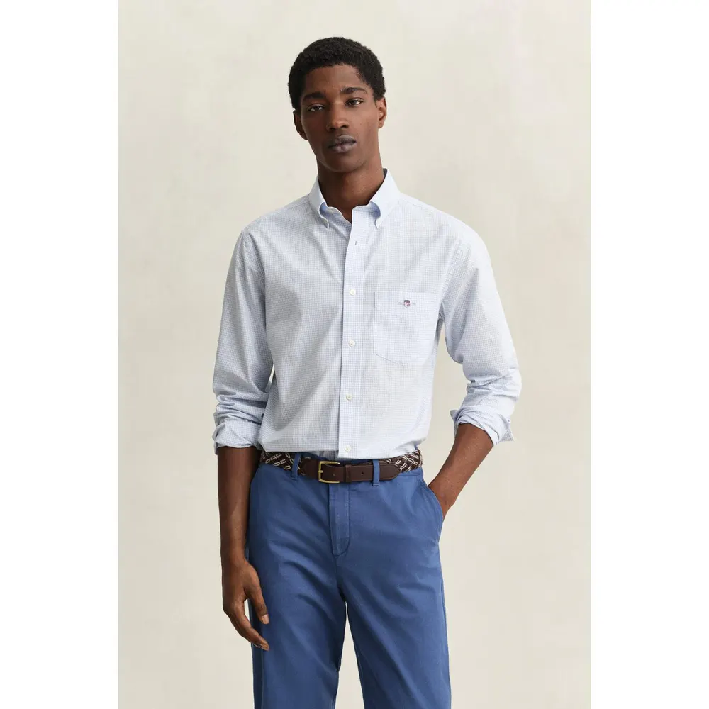 Gant Mens Gingham Long Sleeve Patterned Shirt