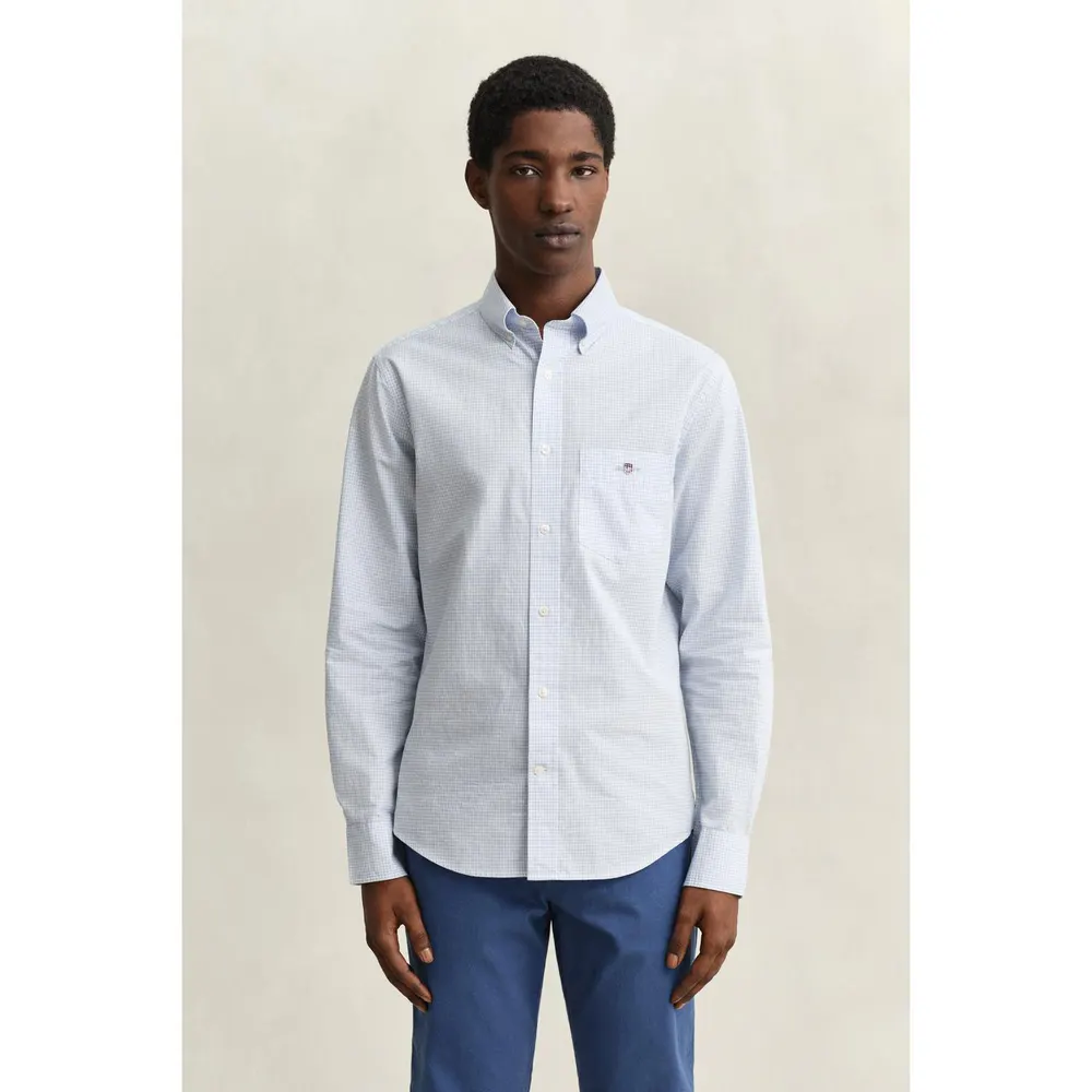 Gant Mens Gingham Long Sleeve Patterned Shirt detail 3