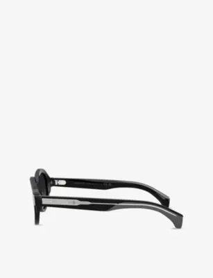 MONCLER ME6003 Rondosa Round-Frame Acetate Sunglasses in BLACK, additional product view 3