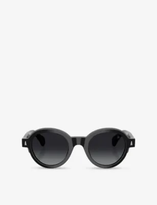 MONCLER ME6003 Rondosa Round-Frame Acetate Sunglasses in BLACK – Mens | Sunglasses | Round