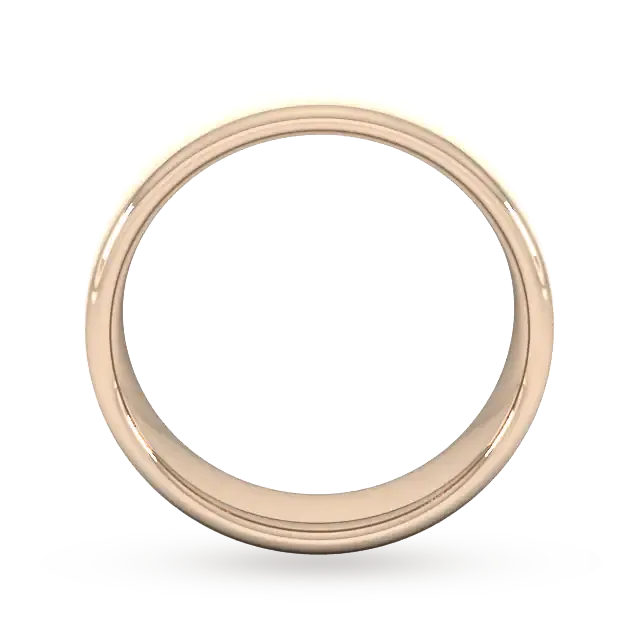 For Him 6mm D Shape Heavy Matt Finished Wedding Ring In 18 Carat Yellow Gold detail 3