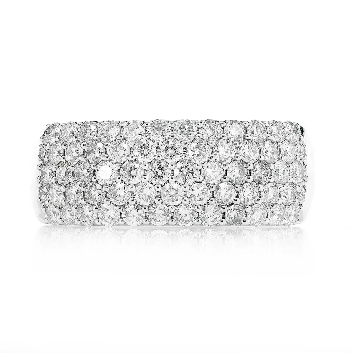 For Him Five Row Bubbly Diamond Band Ring