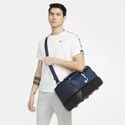 Nike Academy Team Football Hard-Case Duffel Bag (Medium, 37L) - Midnight Navy/Black/White
