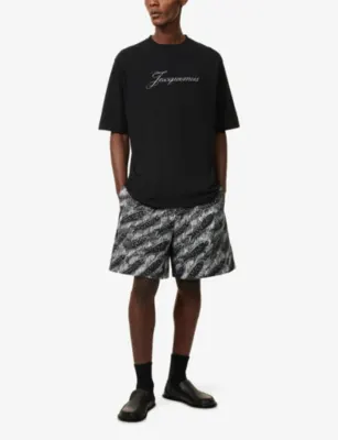 JACQUEMUS Le Jacquemus Logo-Print Cotton and Hemp-Blend T-Shirt detail 2